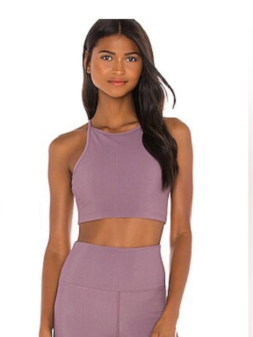 Beach Riot Ribbed Taupe Crop Tank and Leggings Set